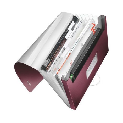Teczka harmonijkowa Leitz A4/6 przegródek Style, Czerwona